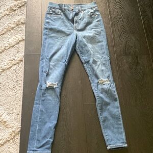 Express skinny jeans, high rise